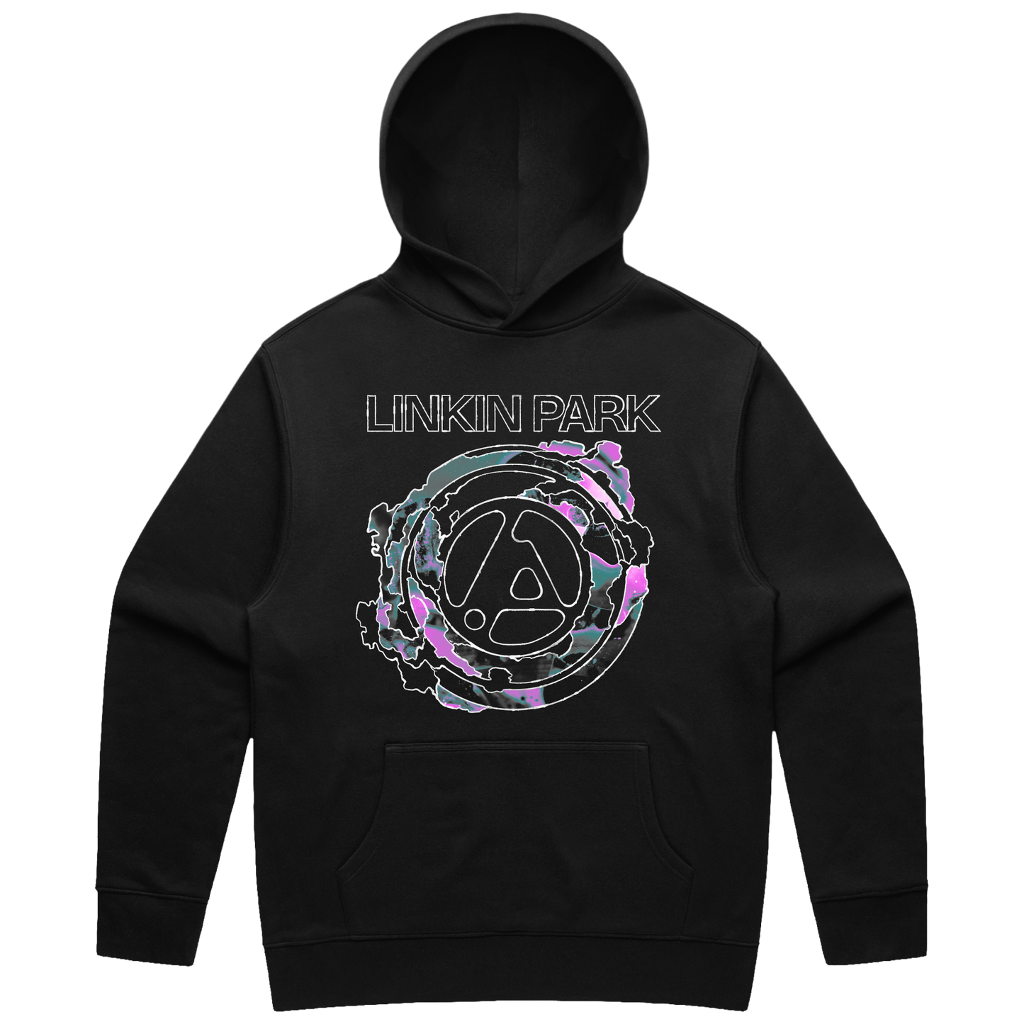 Anya AUS NZ Watercolour Black Hoodie